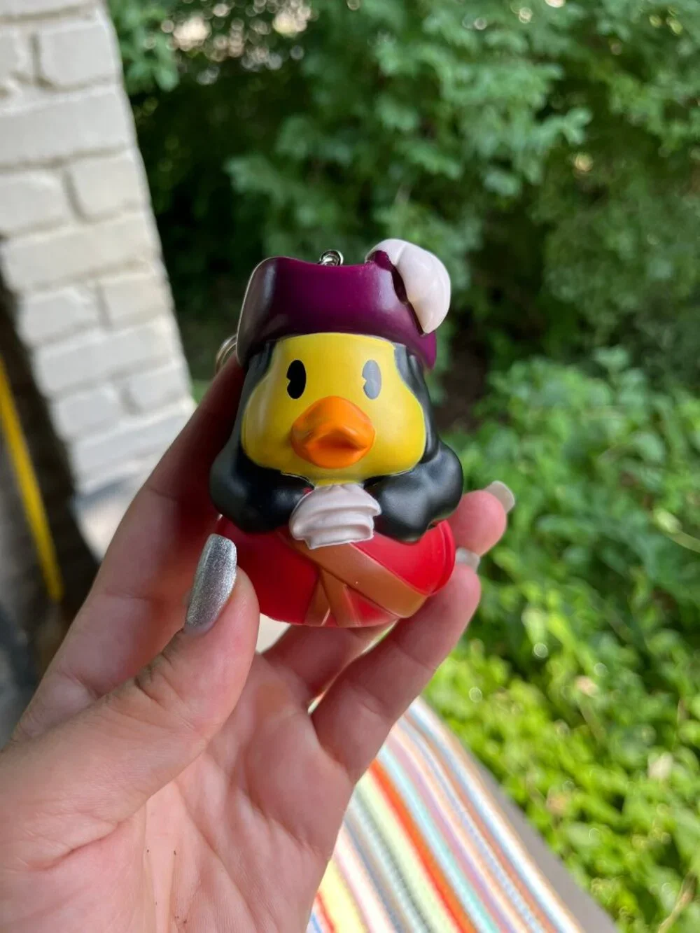 Disney's Captain Hook Rubber Ducky Keychain Trinket Charm